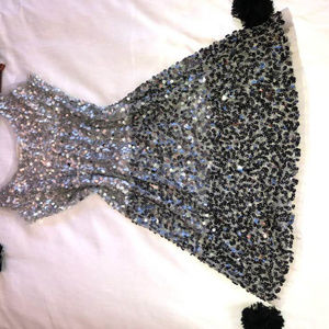 sequin silver dress